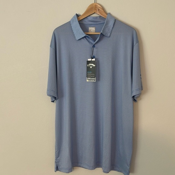 Callaway Blue Striped Golf Polo Shirt with Embroidered Logo XL - Picture 1 of 8